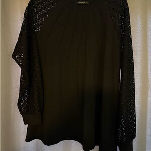 Automet Black Lace Women's Blouse